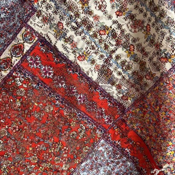 Fig and Flower Top Womens 3X Plus Floral Sheer Button Up Tunic Boho Tropical - Picture 9 of 16